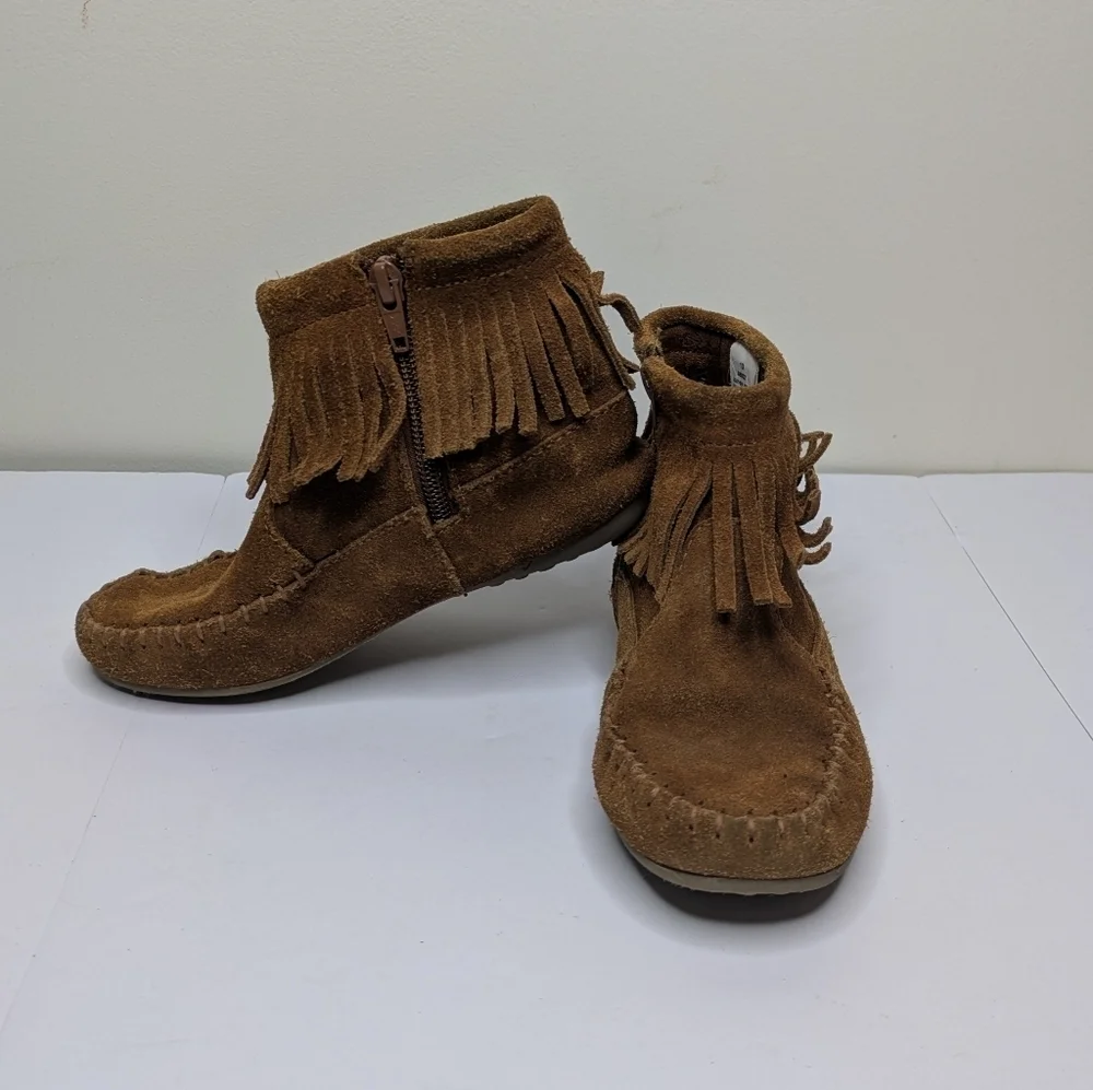 Minnetonka Leather Fringe Boots 13T